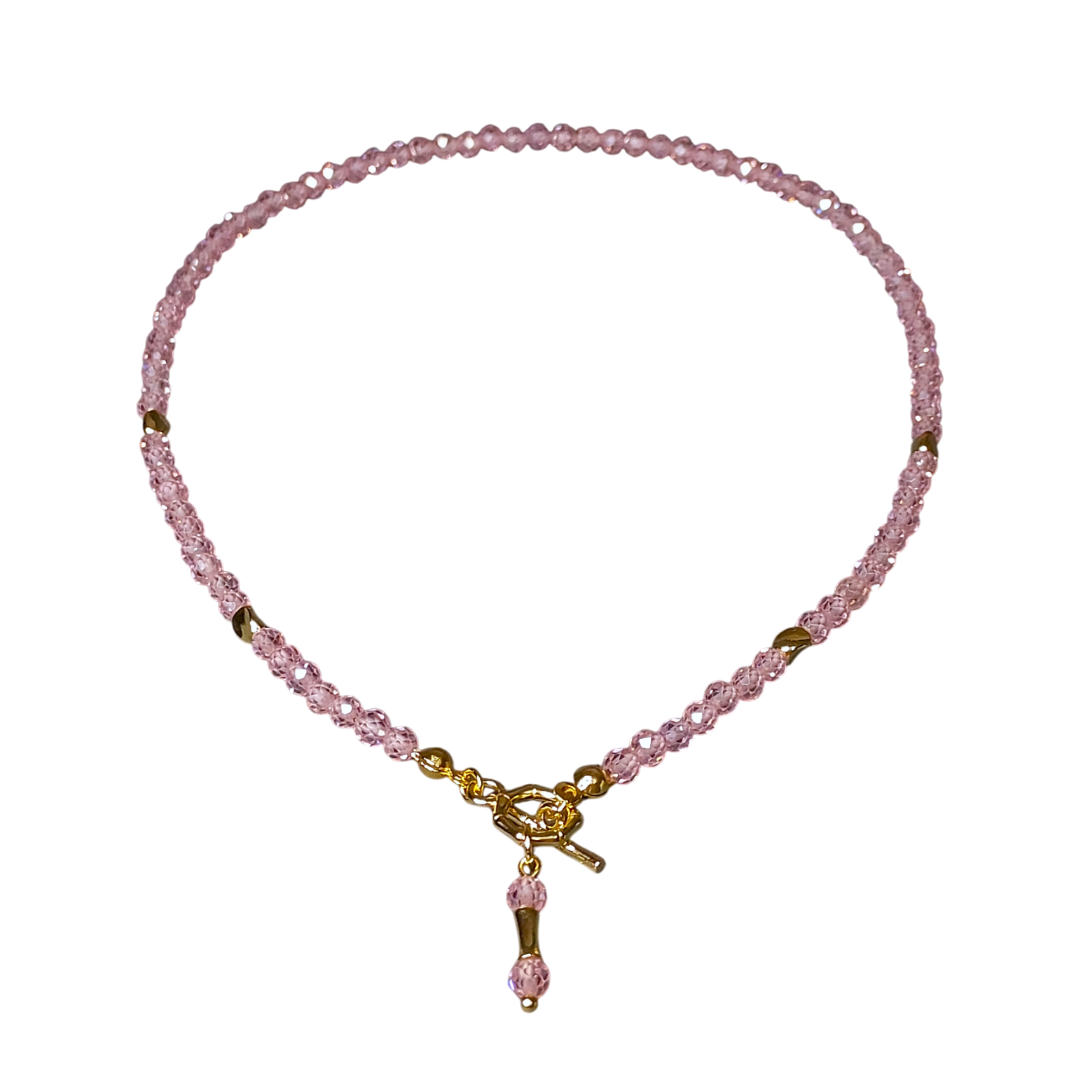 Жіночий чокер з рожевого цирконію